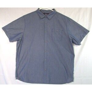 The North Face Men’s XXL Blue Short Sleeve Button Up Shirt Poly Cotton